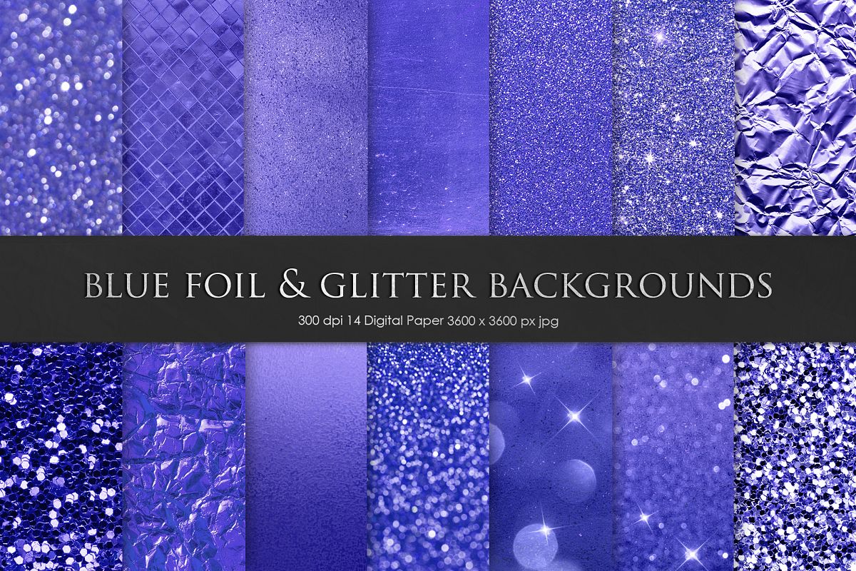 Blue Foil & Glitter Textures example image 1