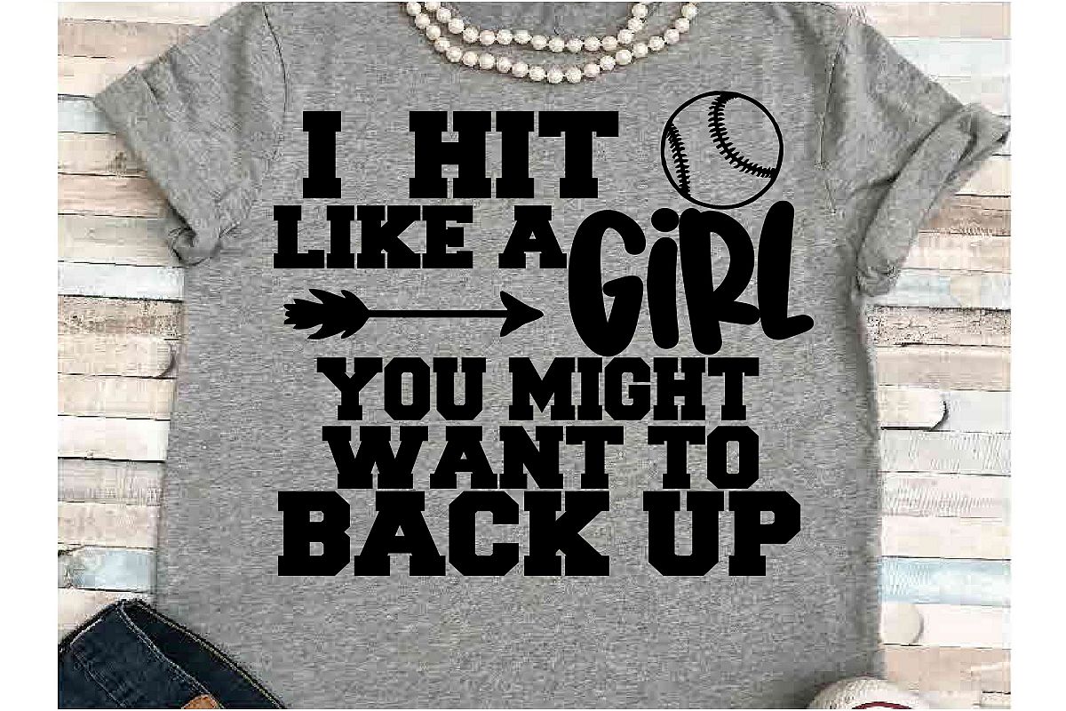 Softball SVG DXF JPEG Silhouette Cameo Cricut Girl power example image 1