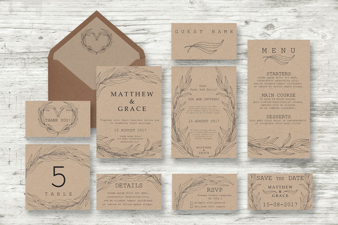 Wedding Vector Invitations Suite example image 1