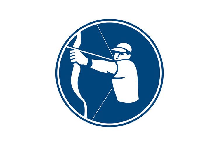 Archer Bow Arrow Circle Icon example image 1