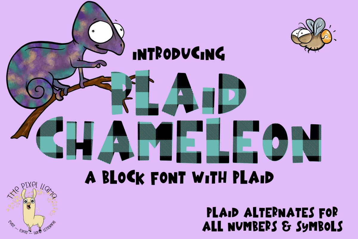 Plaid Chameleon A Block Font with Plaid example image 1