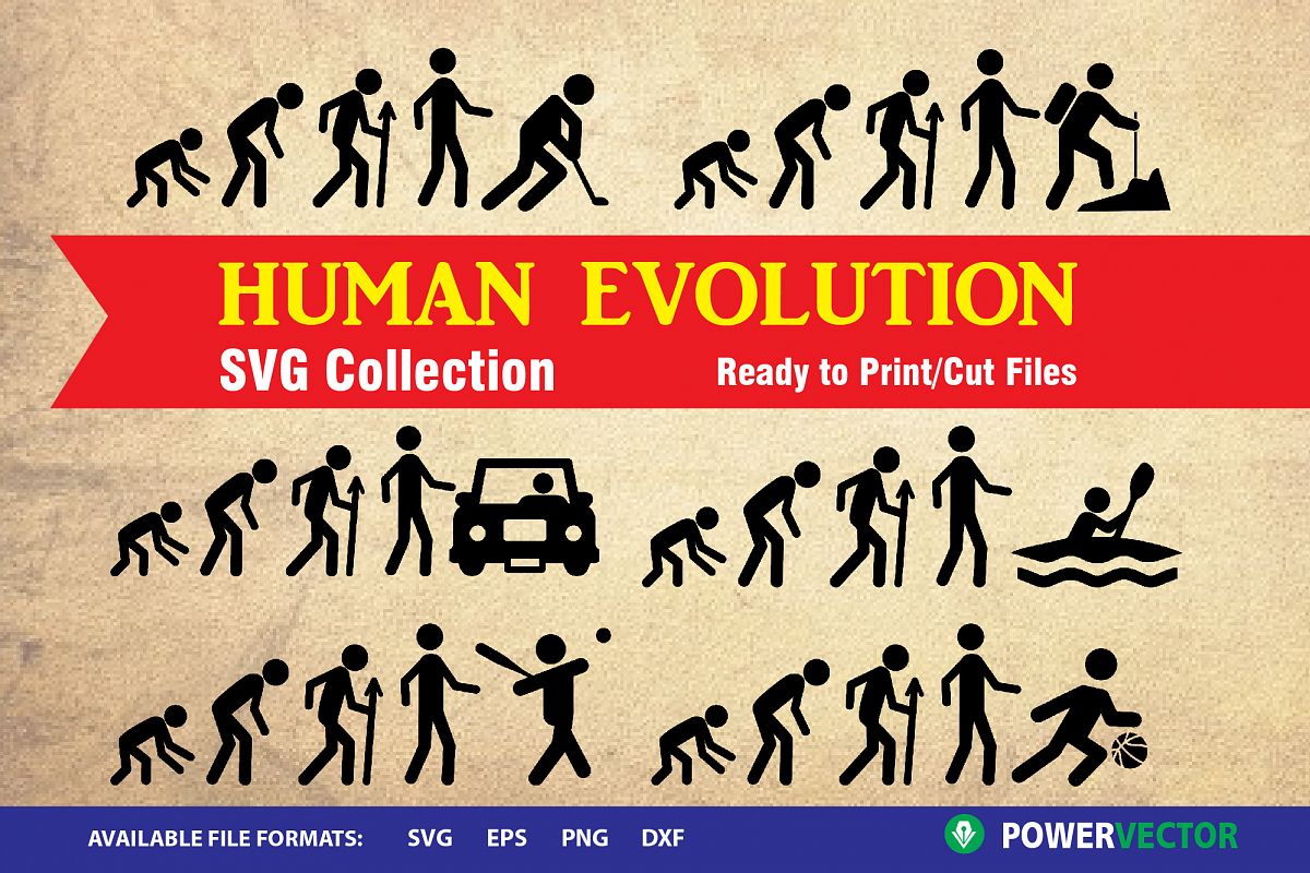 Download Human Evolution Svg Collection|Ready to Print, Cut Files (280704) | SVGs | Design Bundles