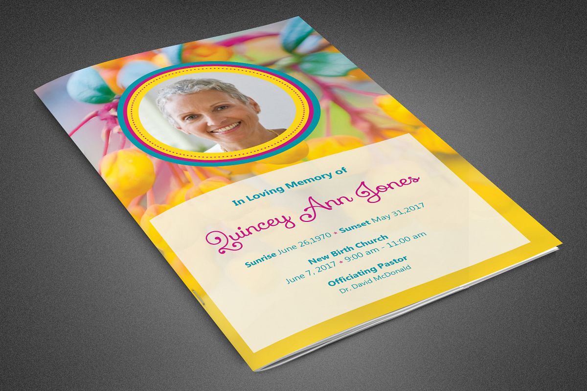 Precious Funeral Program Template example image 1