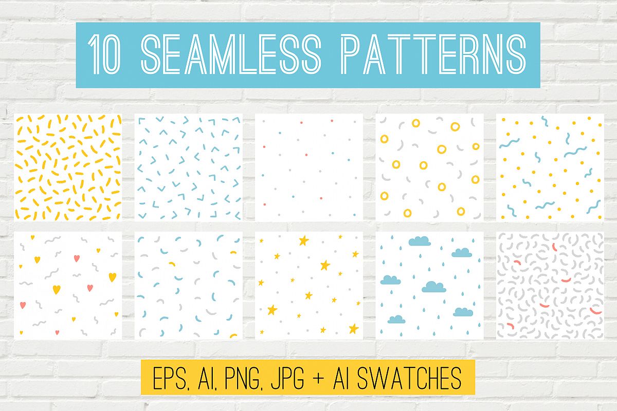 10 Vector Seamless Patterns example image 1