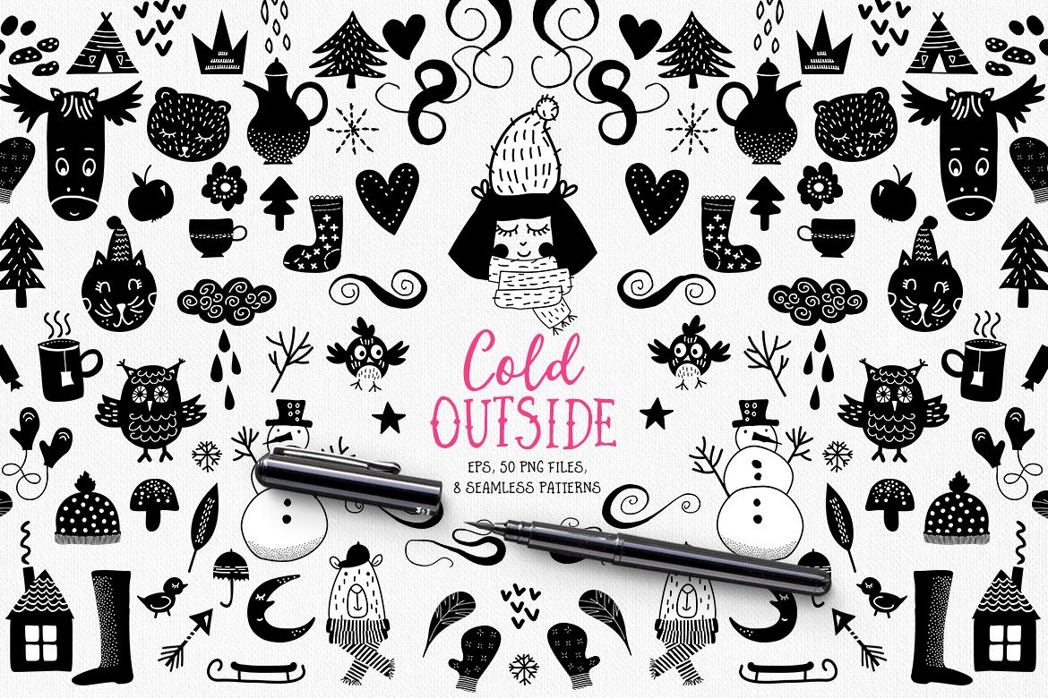 Cold Outside Winter Vectors example image 1