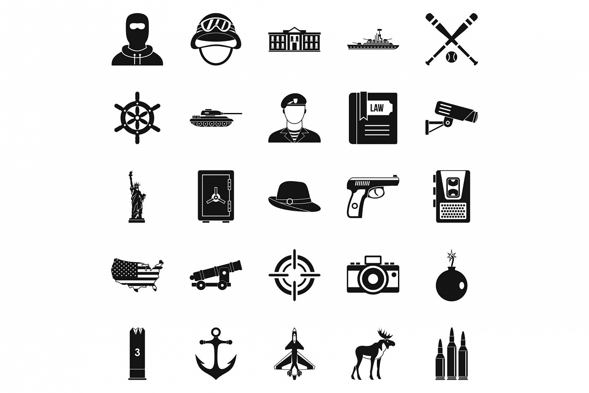 Bullet icons set, simple style example image 1