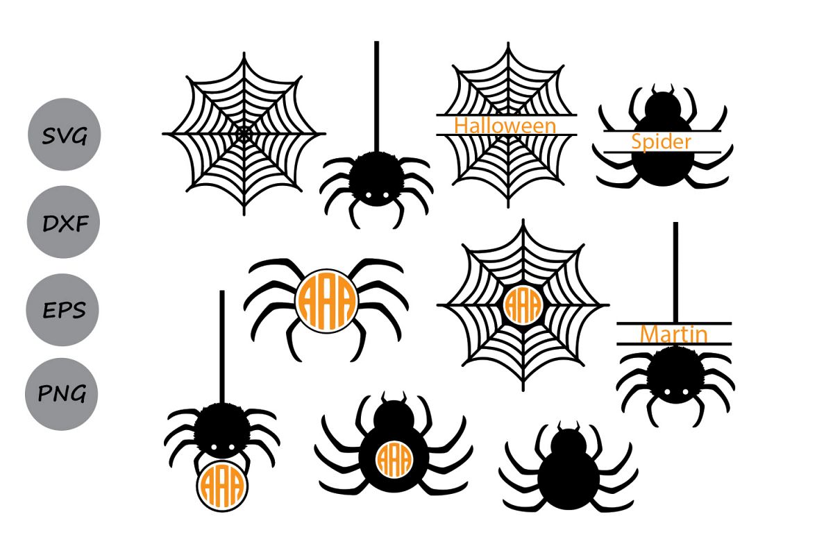 Halloween Svg, spider svg, spider web svg, spider monogram svg