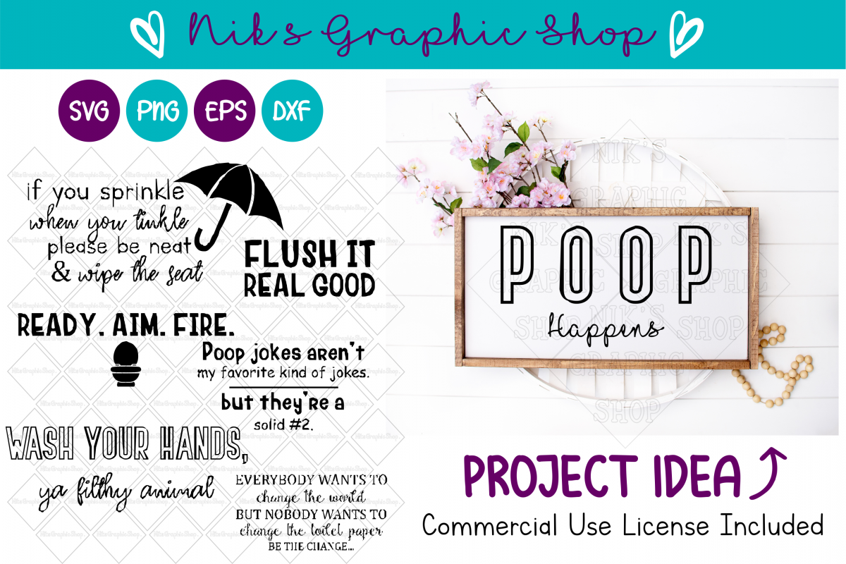 Bathroom Signs SVG, Funny SVG, Bathroom SVG example image 1