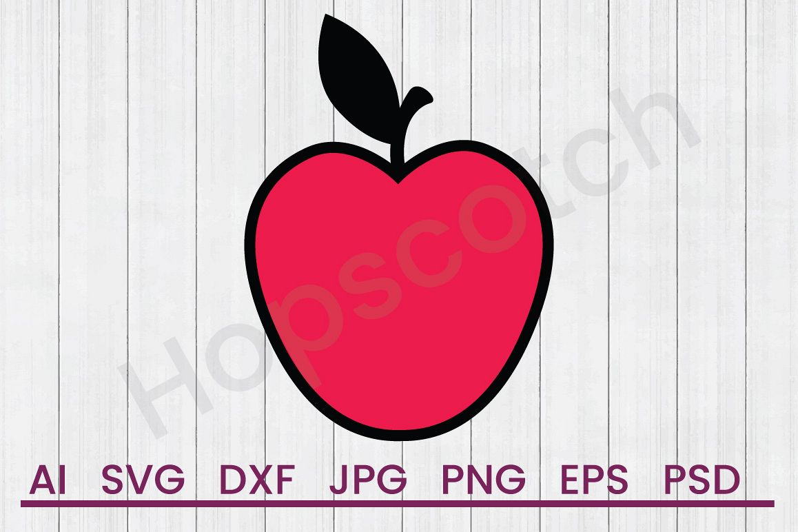 Apple SVG, DXF File, Cuttatable File example image 1