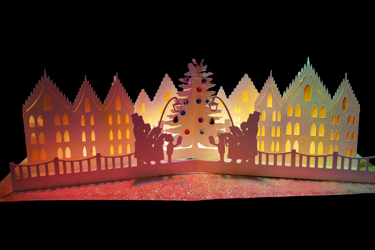 Carol singing Pop up greetings acrd example image 1