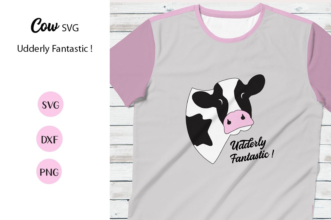 Cow and Quote- SVG DXF PNG-For Crafters example image 1