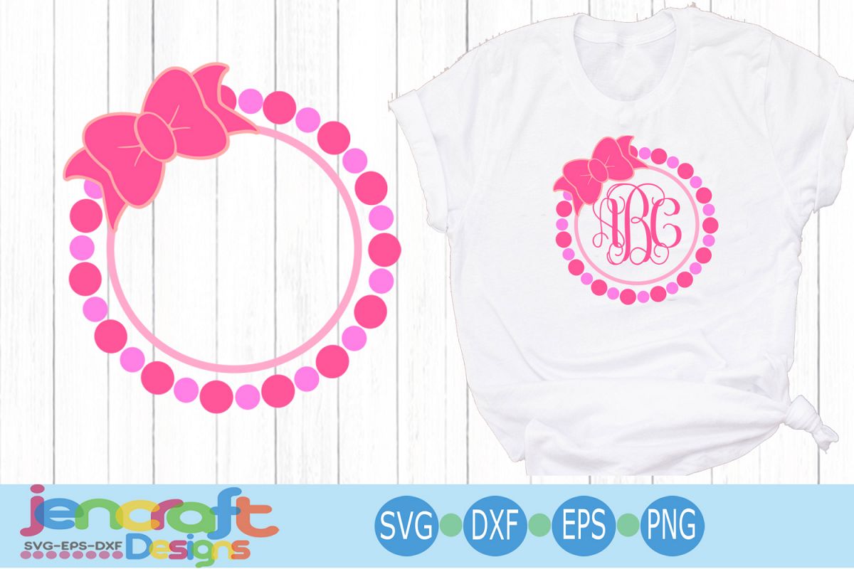 Download Pearl monogram Frame, Bow Mom svg Circle monogram svg ...