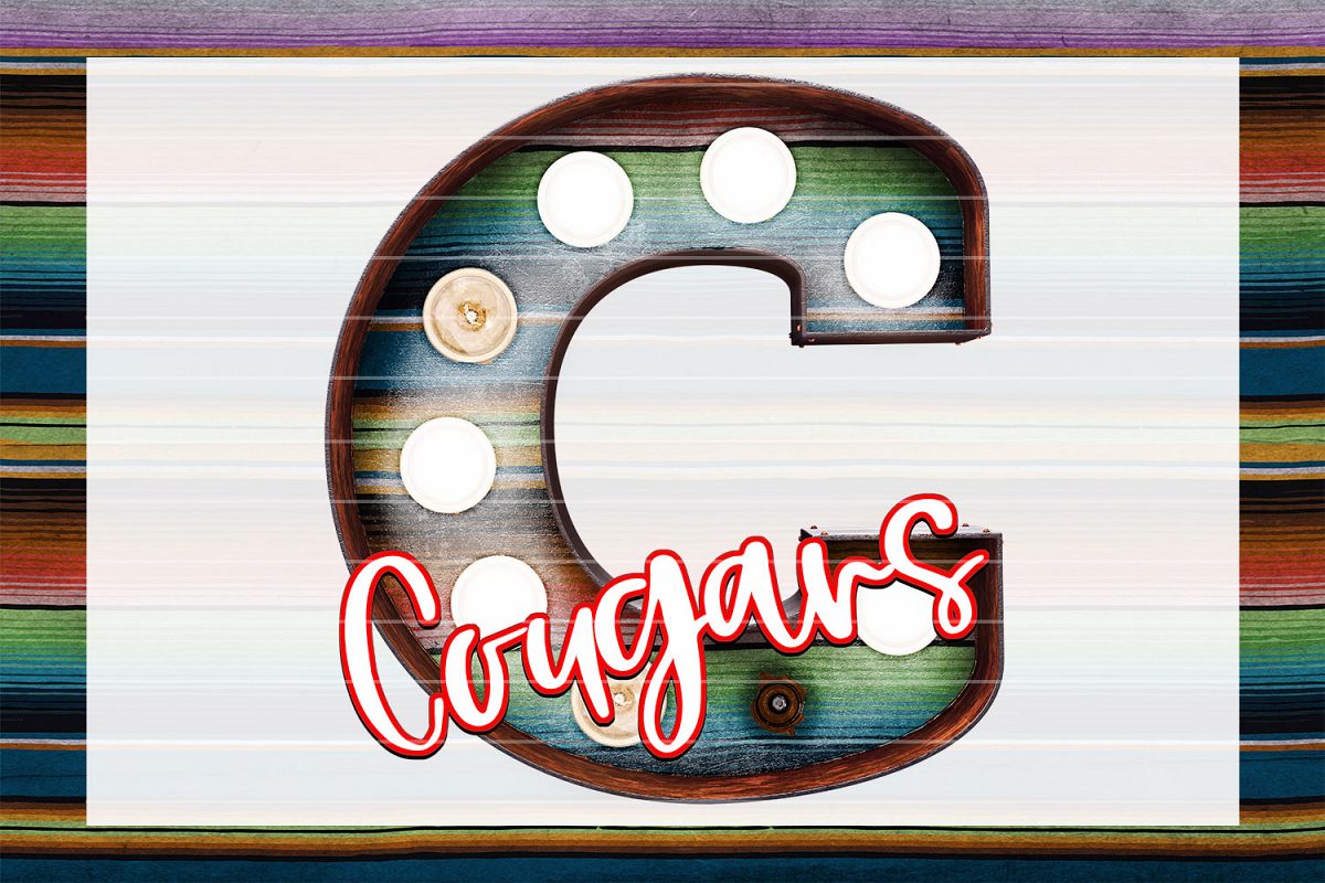 Cougars Serape Marquee Sublimation PNG example image 1