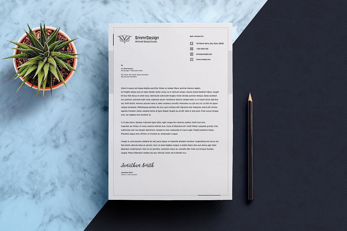 Minimal Letterhead example image 1