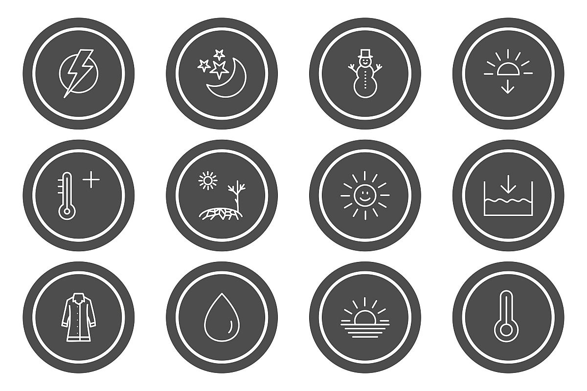 Set Of Weather And Season Icons example image 1