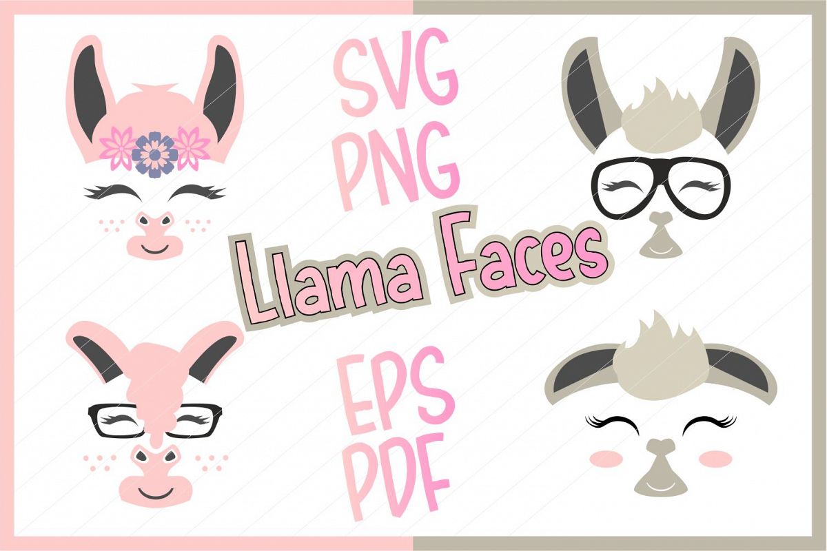 llama svg, llama cut file, llama clipart, llama face ...