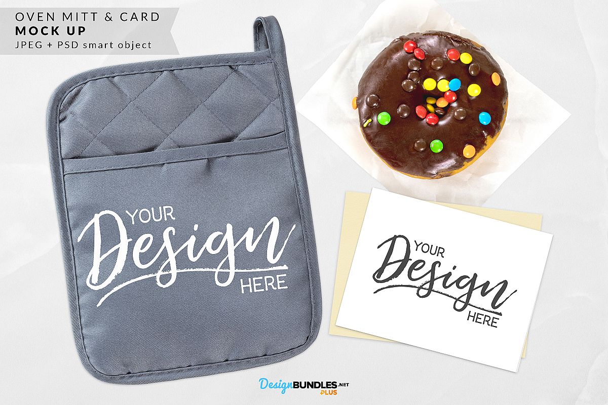 Download Red & Gray Oven Mitt & Card Mock ups