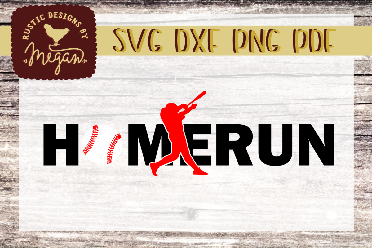 Homerun Baseball Softball SVG DXF example image 1