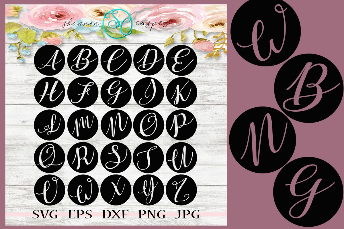 Circle Monogram Earring SVG templates example image 1