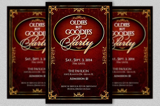 Oldies Goodies Party Flyer Template example image 1
