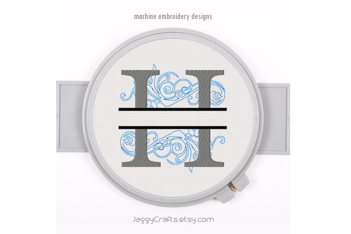 Download Embroidery Fonts Split Monogram H Monogram Fonts Design