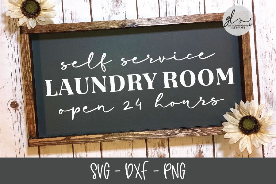 Self Service Laundry Room - SVG Cut File example image 1