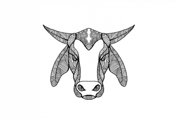 Brahma Bull Head Mandala example image 1