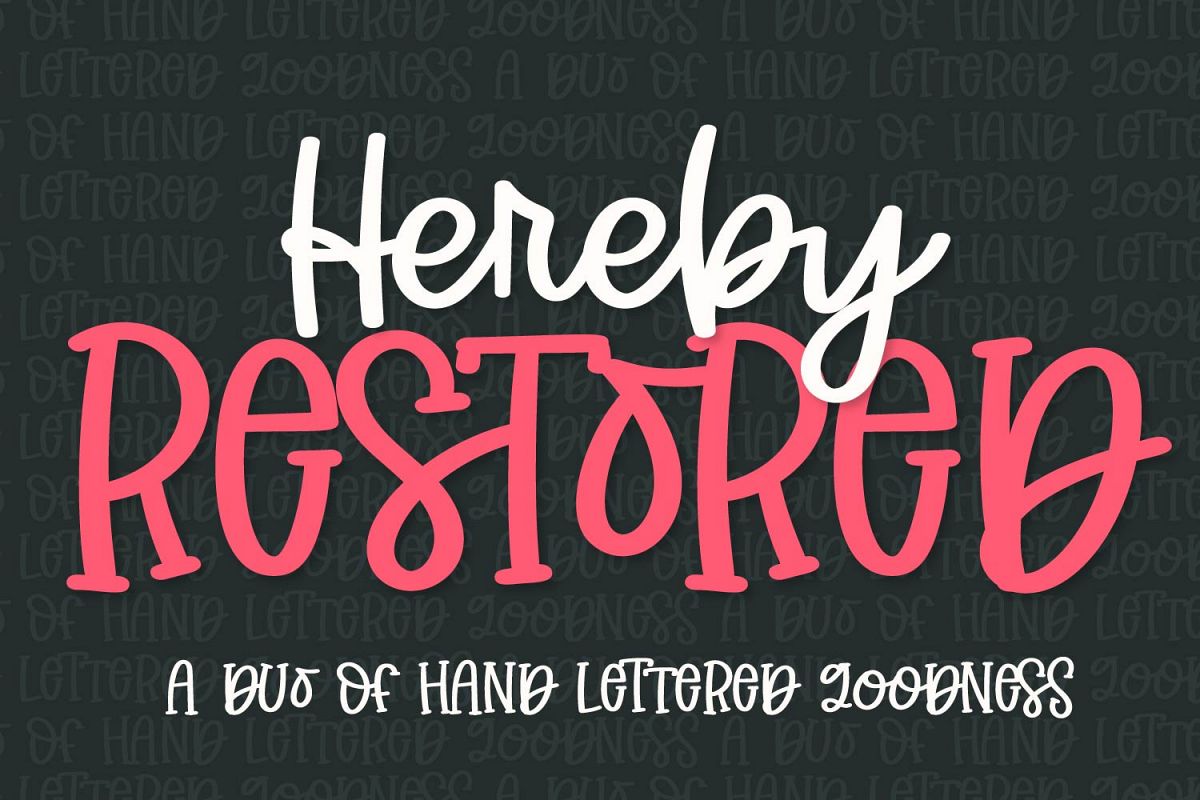 Hereby Restored - A Fun Script & Print Craft Friendly Duo example image 1