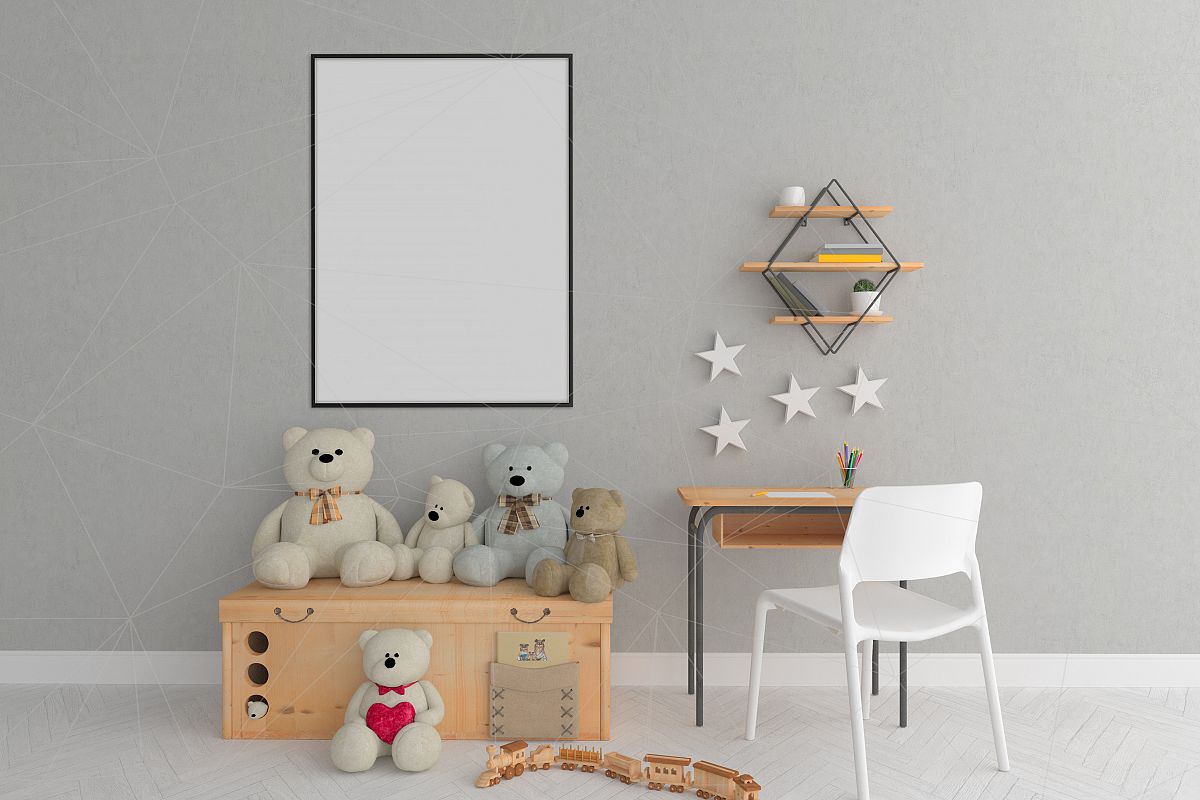 Interior mockup - blank wall mock up - nursery room example image 1