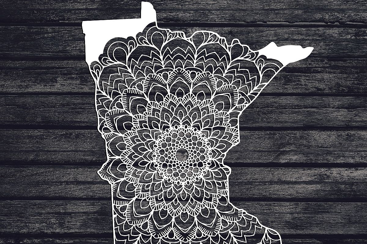 Minnesota Mandala Svg, Minnesota Svg, MN Svg, State Svg example image 1