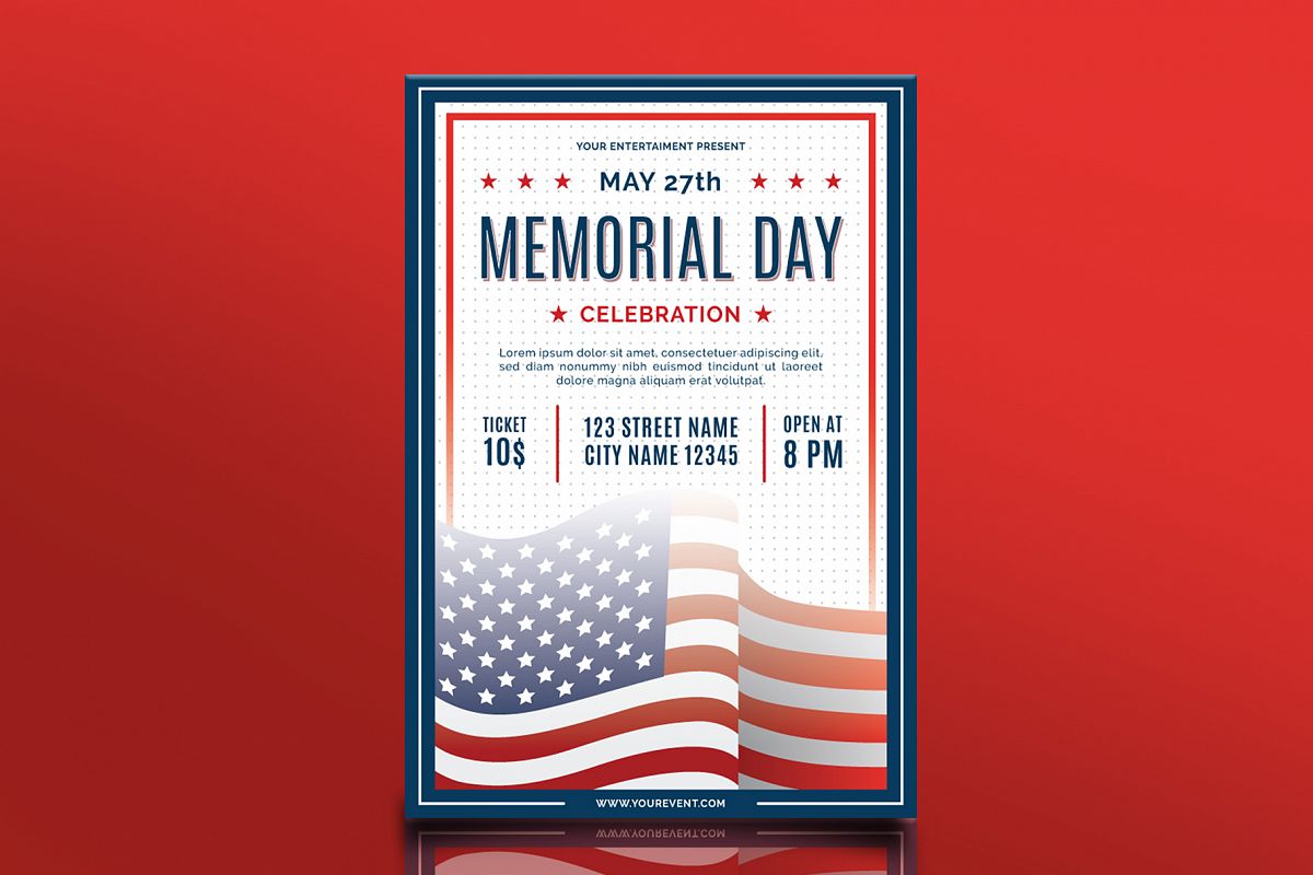 Memorial Day Flyer (239084) | Flyers | Design Bundles