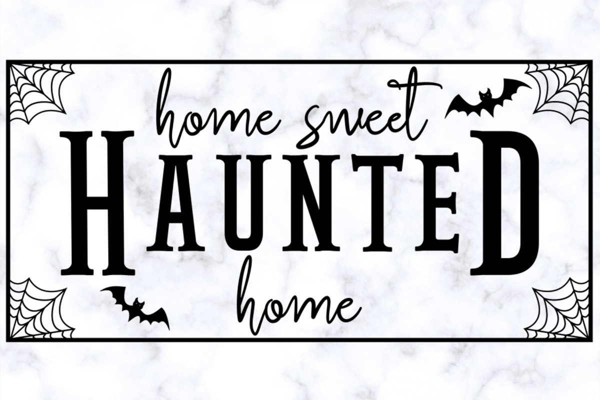 Home Sweet Haunted Home Halloween SVG Digital Cut File Sign example image 1