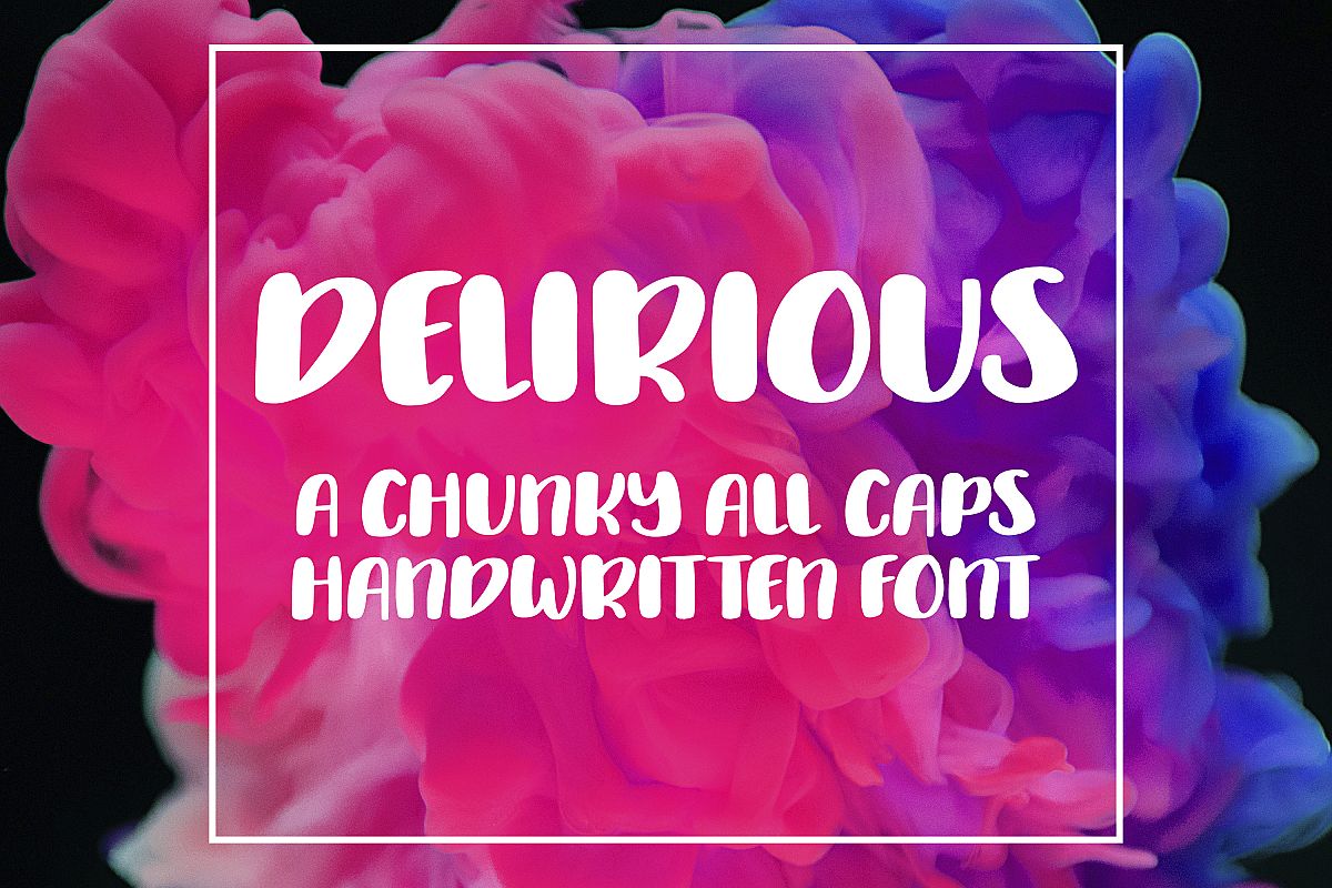 Delirious - A Chunky All Caps Handwritten Font example image 1