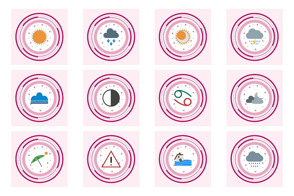 Set Of Weather And Season Icons example image 1