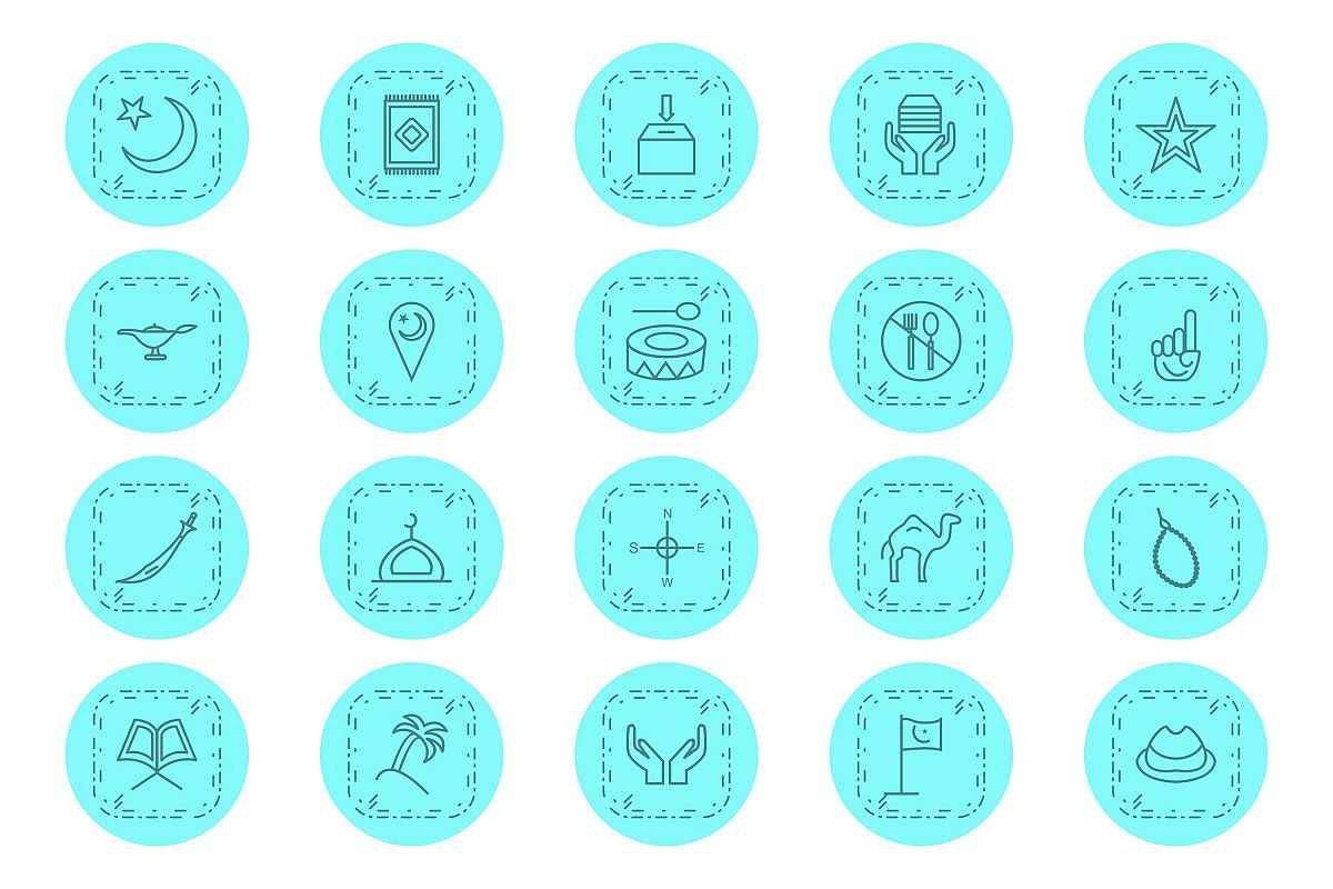 Set Of Ramadan Icons example image 1
