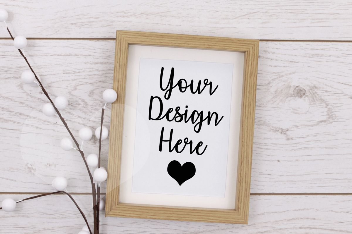Styled Frame Mockup, Wood Frame Mockup, Styled Stock Photo example image 1