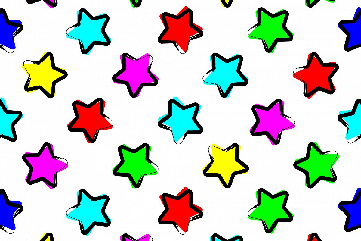 Seamless vector background with decorative stars. example image 1