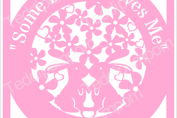 Bunny SVG Rabbit SVG cutting file Some Bunny Loves Me SVG Easter Spring Papercutting, Wedding, Cricut & Silhouette , Scrapbooking, Card Making example image 1