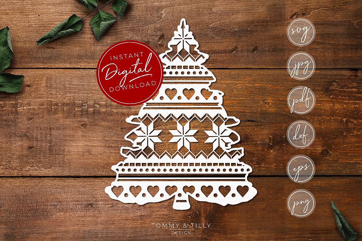 Pattern Christmas Tree - SVG EPS DXF PNG PDF JPG example image 1