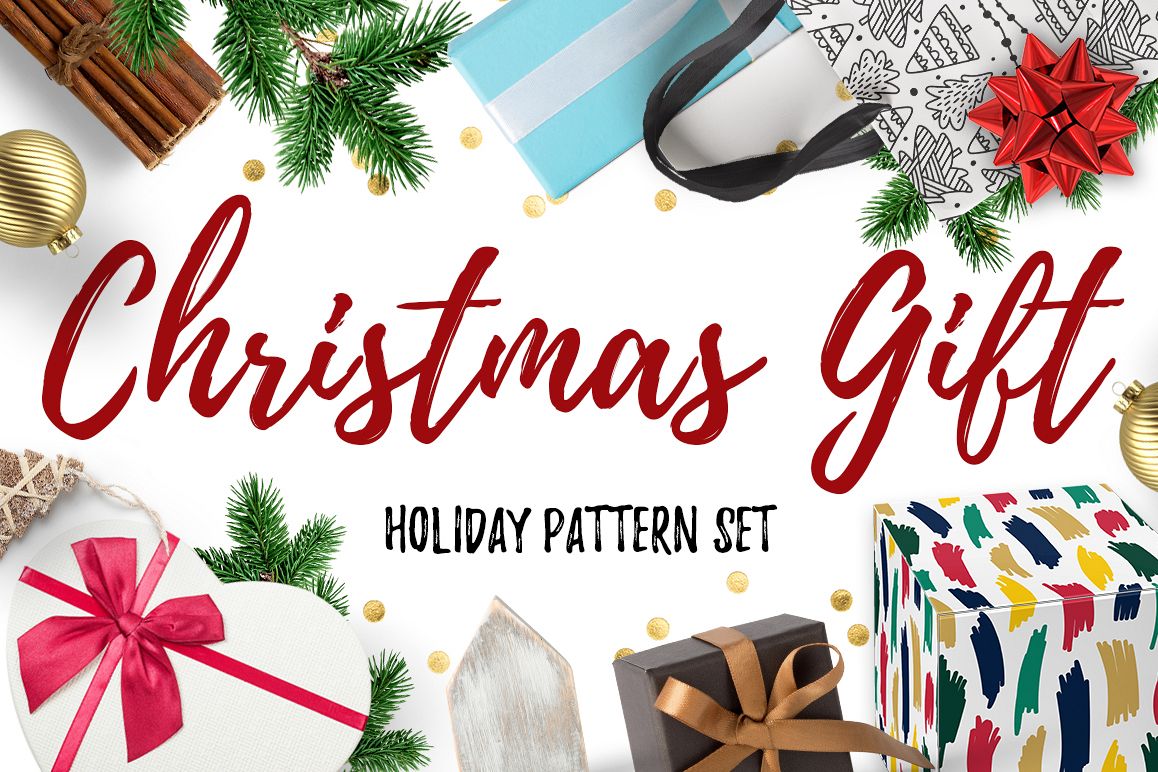 Christmas Gift Holiday Pattern Set example image 1