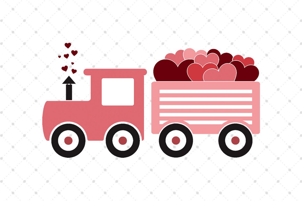 Valentines Day Train SVG Cut Files (49997) | Cut Files | Design Bundles