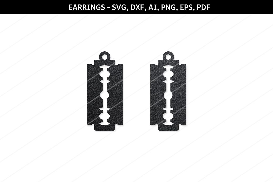Razor Blade earrings,Razor Blade clipart,Razor Blade svg,dxf example image 1