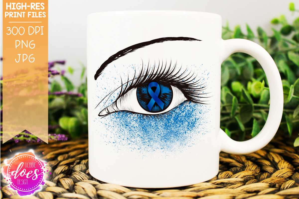 Blue Awareness Ribbon Eye - Printable Design example image 1