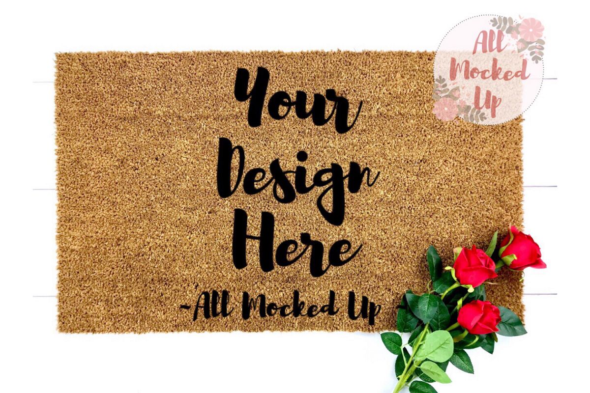 18 x 30 Coir Door Mat Mock Up Flatlay Flat Lay - 4/19 example image 1
