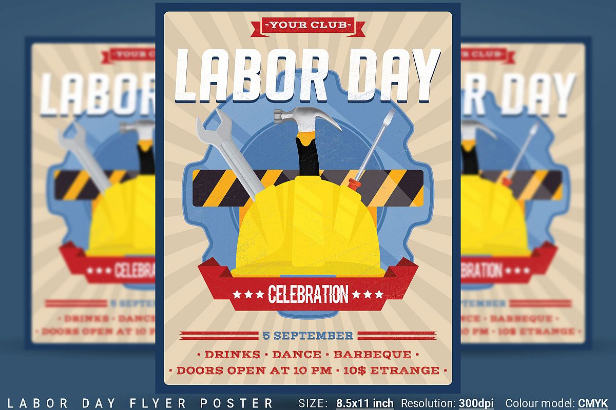 Labor Day Flyer Poster example image 1
