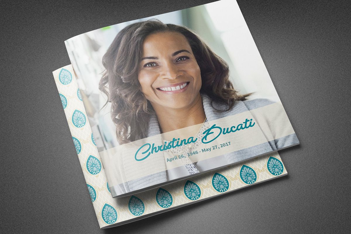 Ornamental Funeral Program Template example image 1