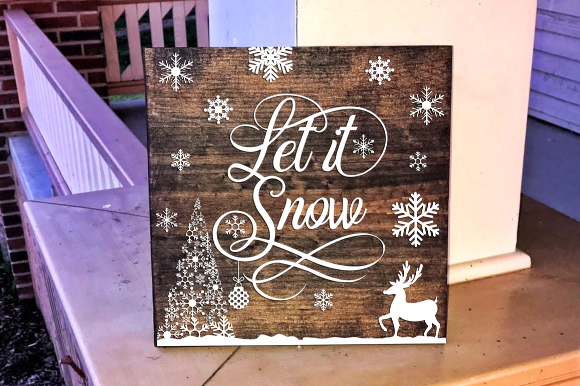 Let it Snow - Christmas SVG Cut File example image 1