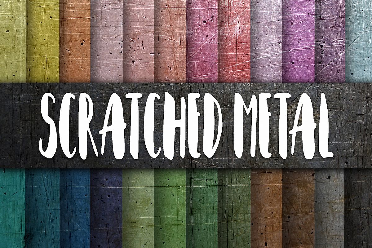 Scratched Metal Textures Digital Paper example image 1