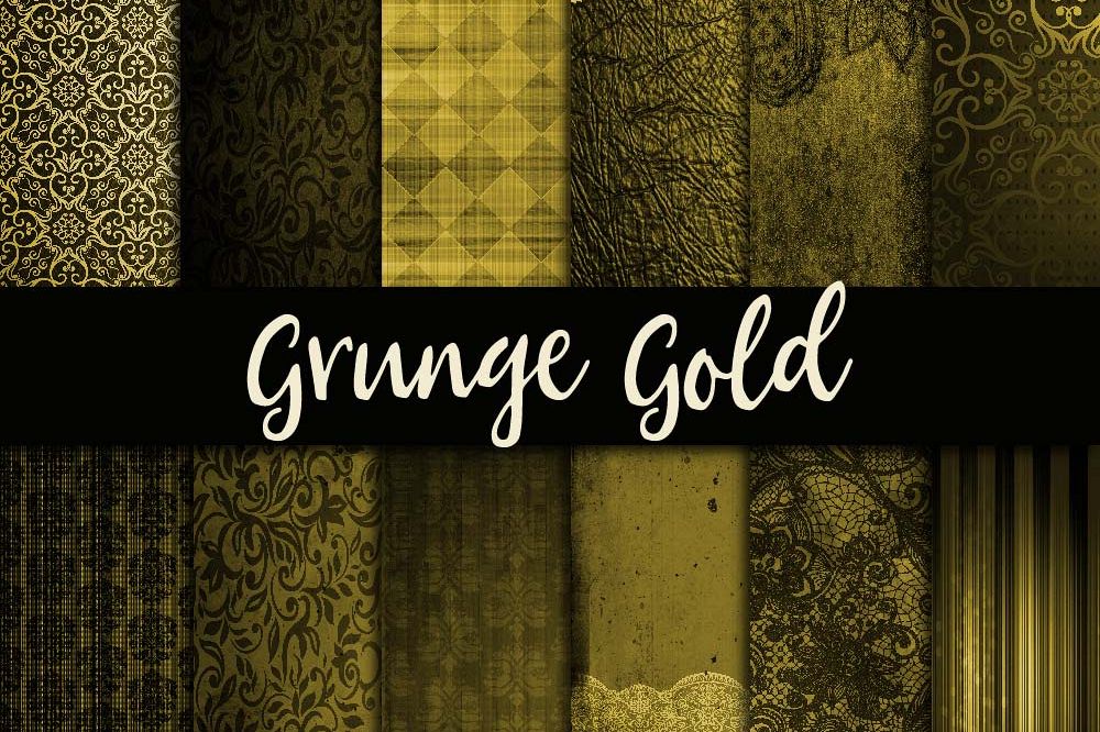 Grunge Gold Digital Paper example image 1