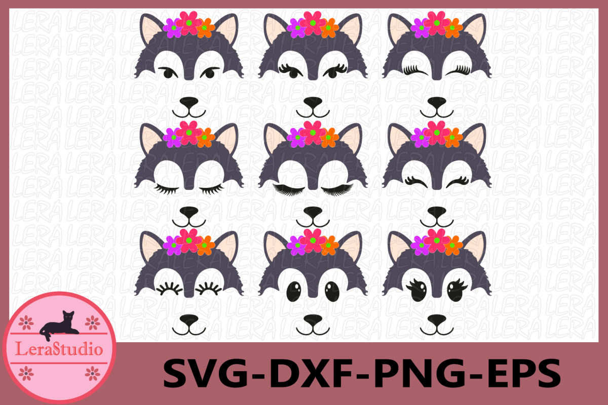 Wolf,Wolf Eyelashes Face Svg, Wolf Face SVG, Animal face svg example image 1